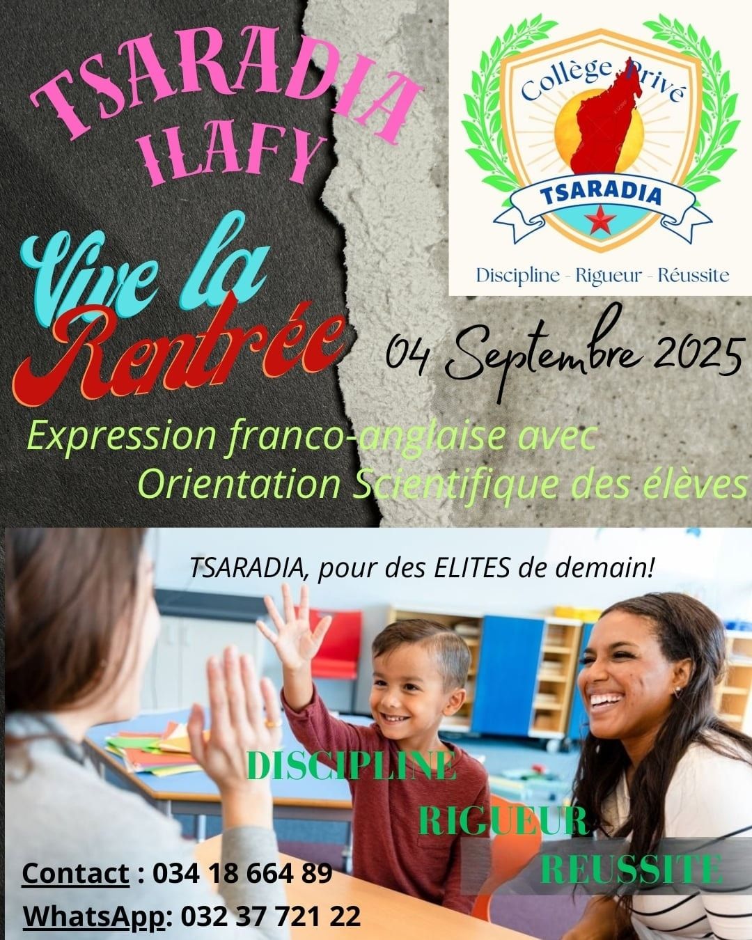 Vive la rentrée au Collège Tsaradia